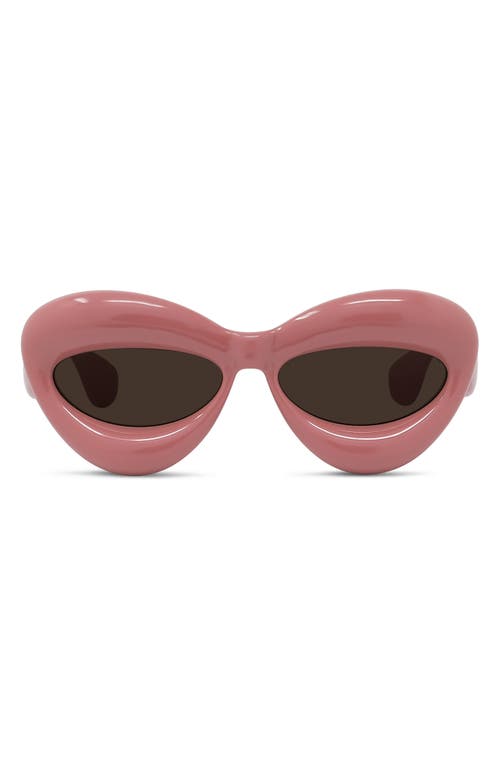 Shop Loewe 55mm Cat Eye Sunglasses In Shiny Pink/brown