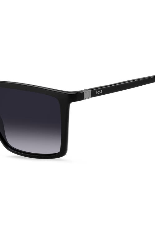 Shop Hugo Boss Boss 56mm Flat Top Sunglasses In Black