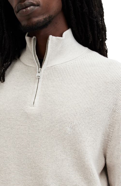 Shop Allsaints Wool Blend Quarter Zip Sweater In Pale Grey Marl