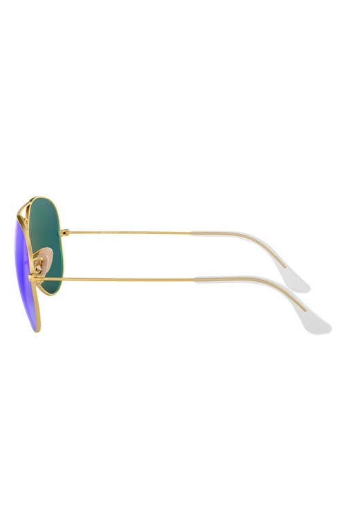 Ray Ban Ray-ban Standard Icons 58mm Mirrored Polarized Aviator Sunglasses In Gold/blue Mirror