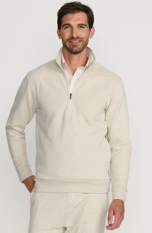 Shop Lands' End Long Sleeve Serious Sweats Half Zip Mock Sweatshirt In Flax Heather