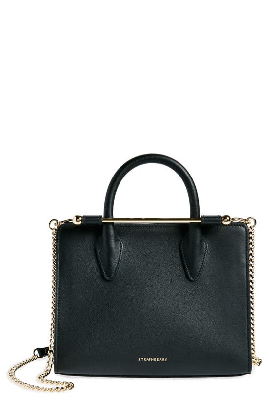 Shop Strathberry Mini Leather Tote In Black