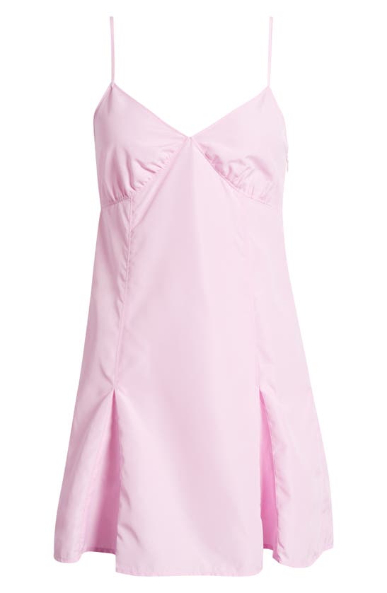 Shop Open Edit Taffeta Pleated Sleeveless Minidress In Pink Pirouette