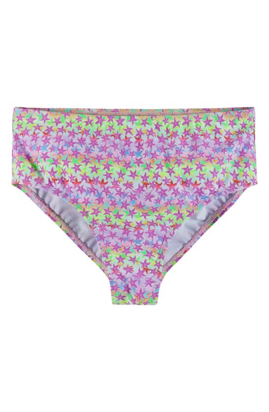 Shop Andy & Evan Kids' Starfish Print Bikini Top & Bottoms In Purple Stars