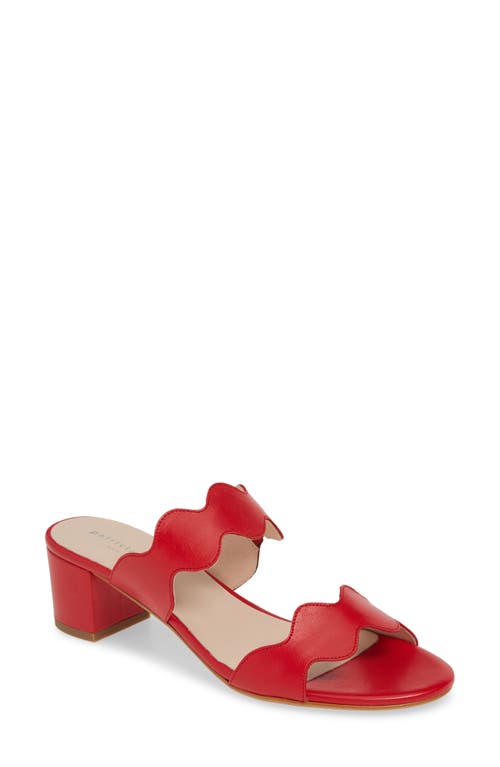 Palm Beach Slide Sandal in Red/Red Leather
