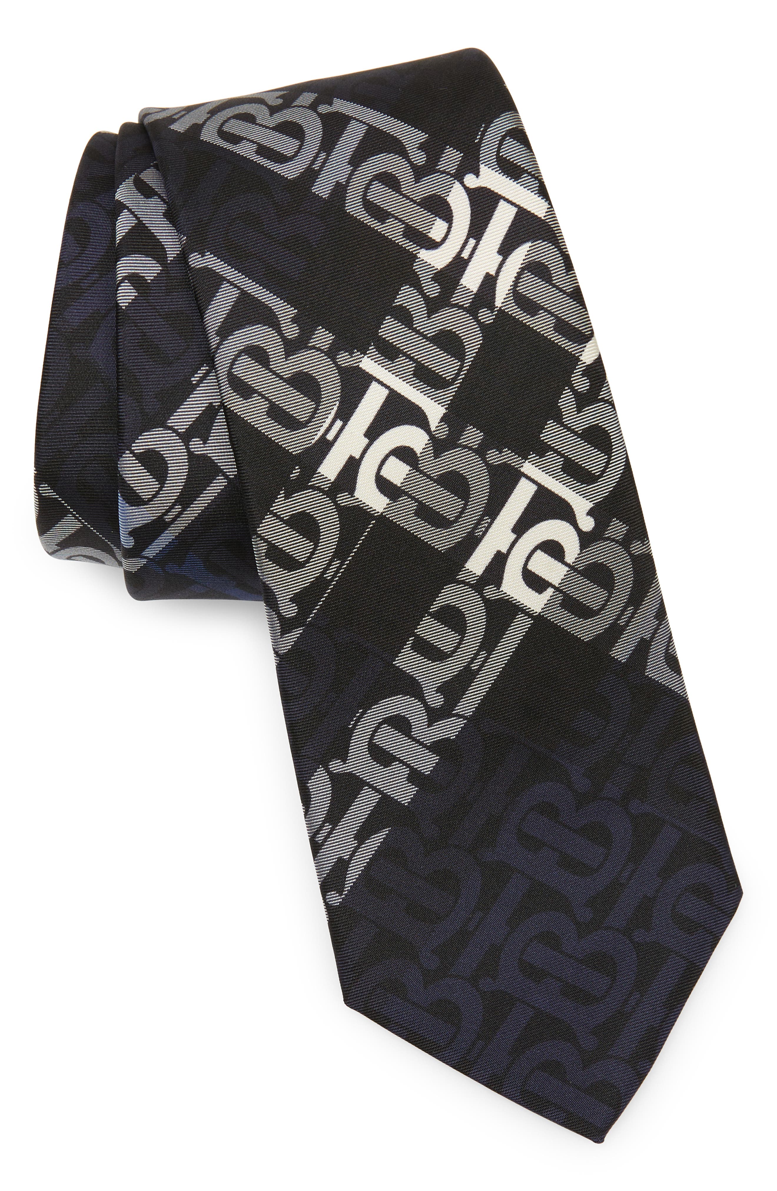 Burberry Manston TB Monogram Check Silk Tie in Navy at Nordstrom Smart Closet