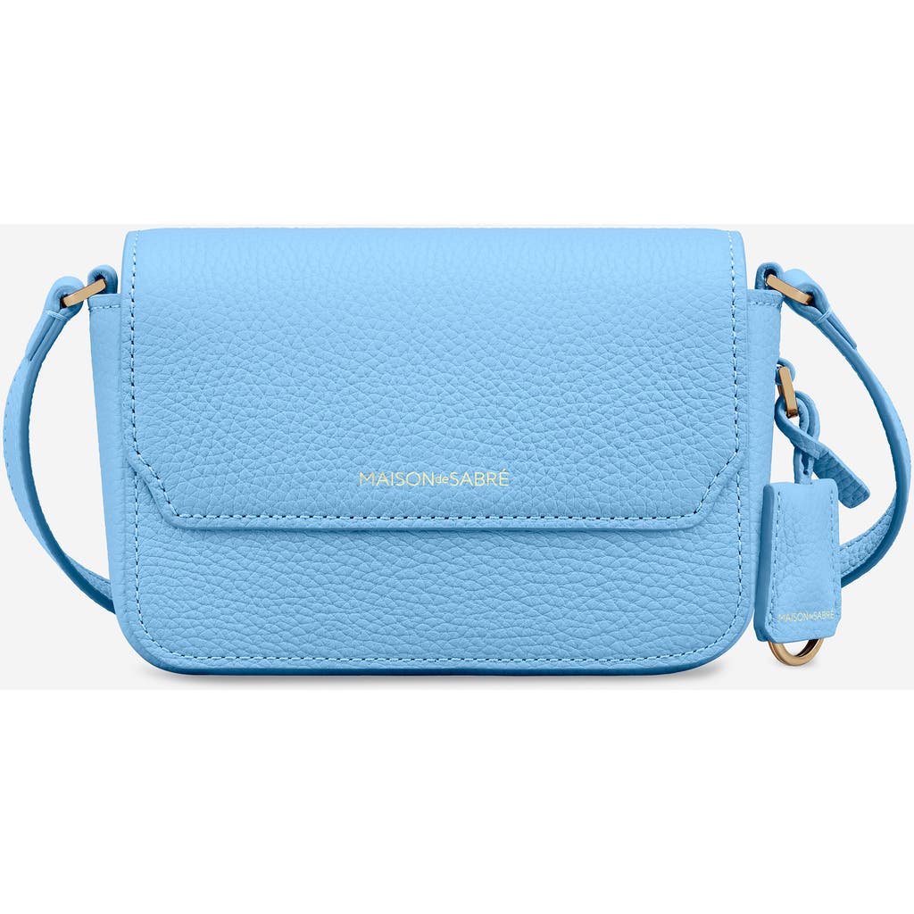 Maison De Sabre Maison De Sabré Micro Leather Flap Bag In Sky Blue