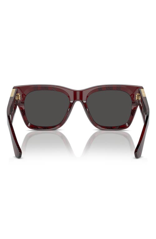 Burberry Elevated Check 52mm Square Sunglasses In Red