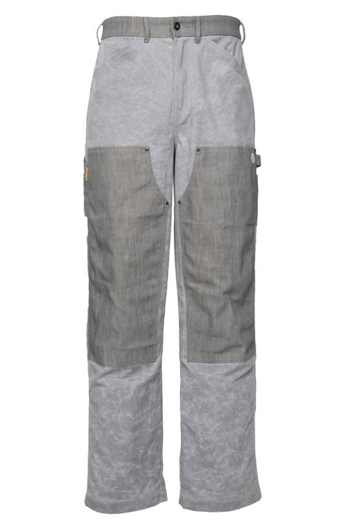 Double Knee Wax Cotton Carpenter Pants in Grey