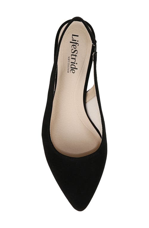 Shop Lifestride Annalise Slingback Pointed Toe Pump In Black Faux Suede