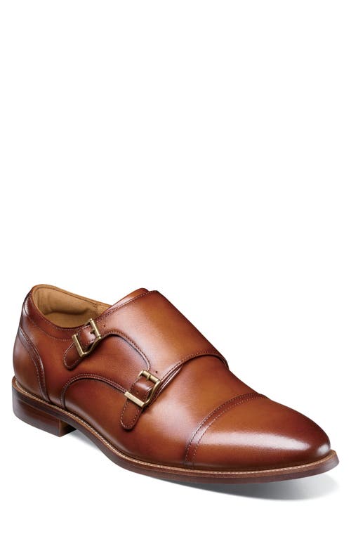 Shop Florsheim Rucci Cap Toe Double Monk Strap Shoe In Cognac