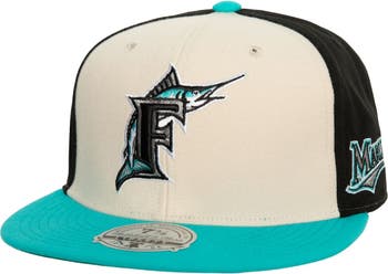Mitchell & Ness Men's Mitchell & Ness Cream/Teal Florida Marlins 1993  Inaugural Year Homefield Fitted Hat