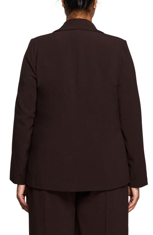 Shop Estelle Megan Crepe Blazer In Chocolate