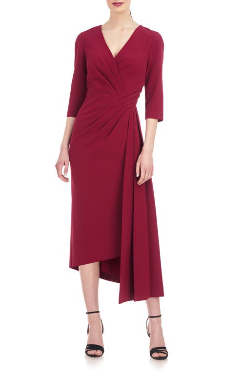 Leena Pleated Midi Dress in Crimson