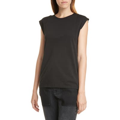 Frame Le Mid Rise Muscle Pima Cotton Tee, Black