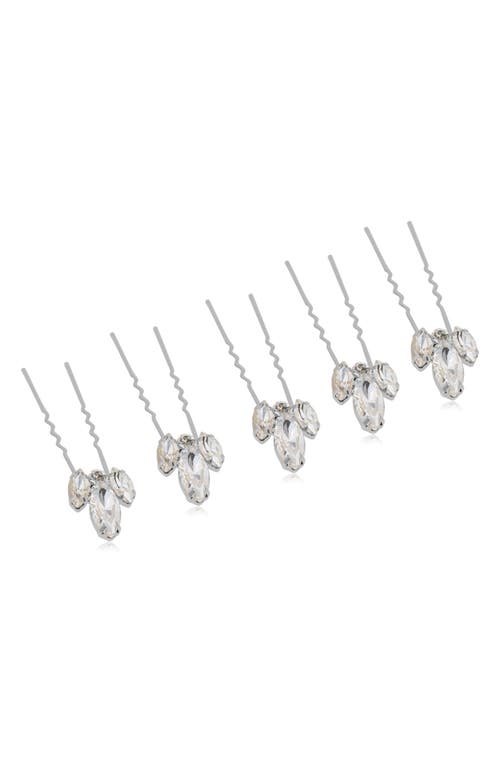 Brides & Hairpins Heo Set of 5 Hair Pins in Silver