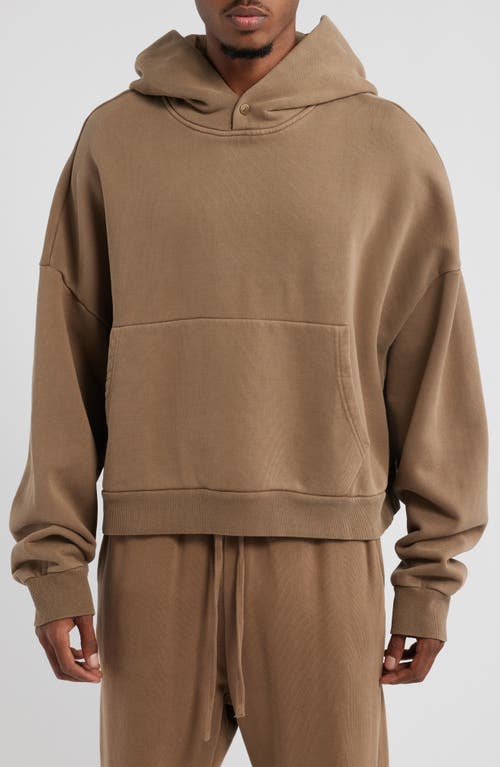Elwood Rectangle Hoodie In Dull Brown