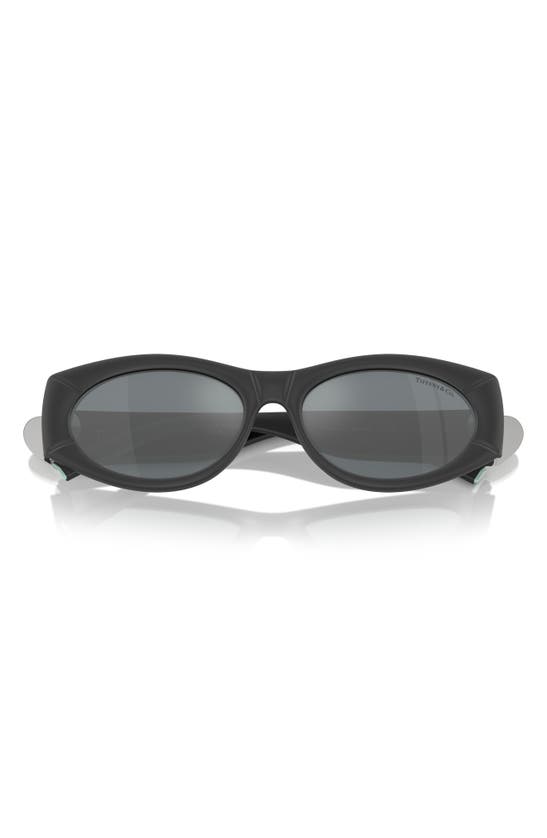 Shop Tiffany & Co . 55mm Oval Sunglasses In Black Grey