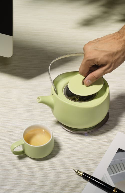 Ohom Leiph Self-heating Teapot Set In Verde Green