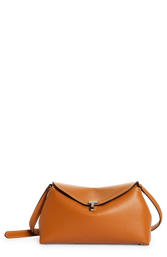 Totême Toteme T-lock Top Handle Leather Satchel In Tan Grain
