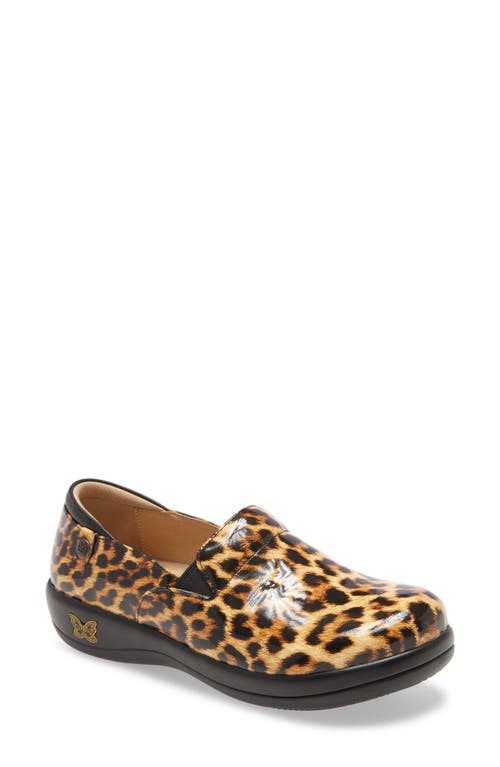 Keli Embossed Clog Loafer in Leopard Print Leather