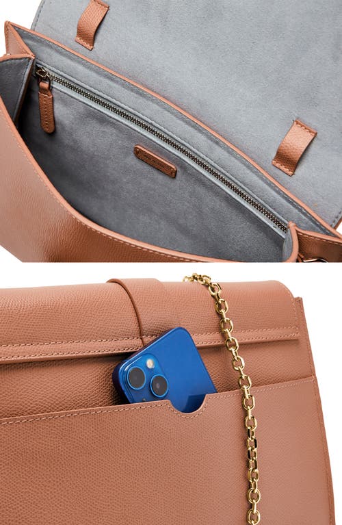 Senreve Cadence Shoulder Pebbled Leather Handbag In Chestnut