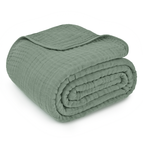 Comfy Cubs Adult Muslin Blanket In Fern