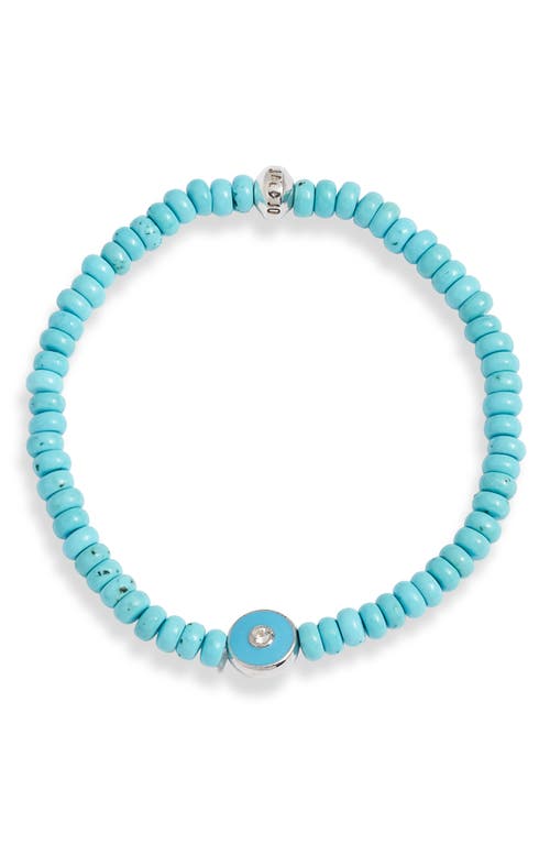 Anzie Turquoise Evil Eye Beaded Stretch Bracelet In Turquoise/aqua