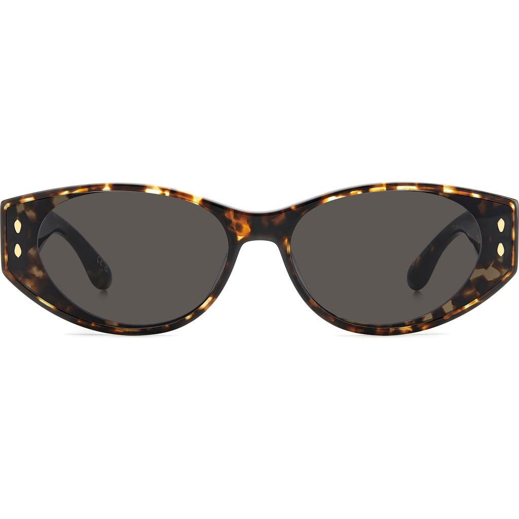 Isabel Marant 64mm Oversize Oval Sunglasses In Havana/grey
