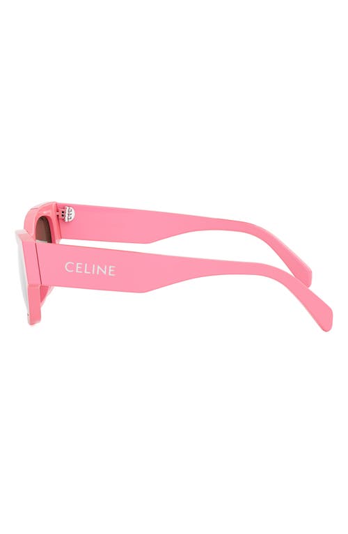 Shop Celine Monochroms 54mm Cat Eye Sunglasses In Pink/other/smoke