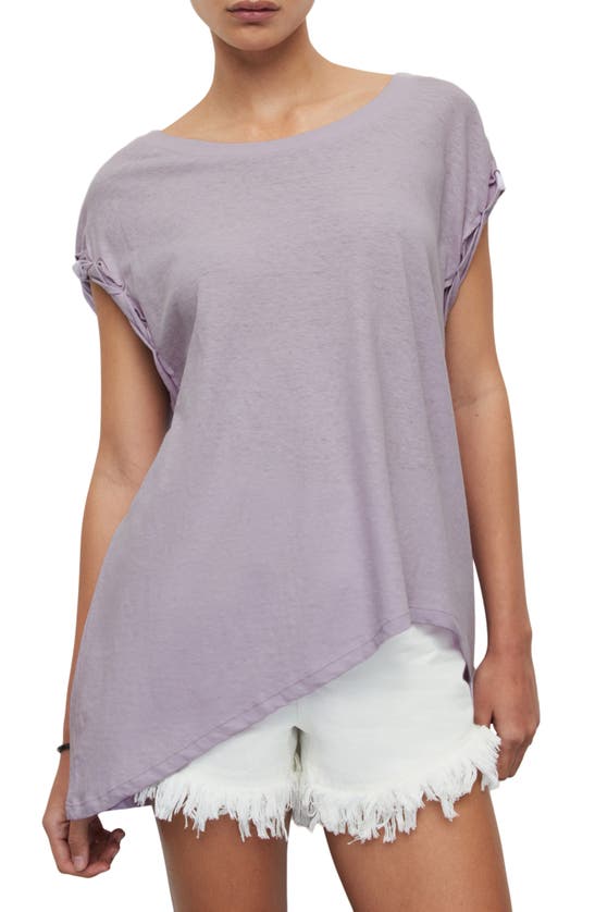 Allsaints Sanza Cotton & Linen T-shirt In Lavender