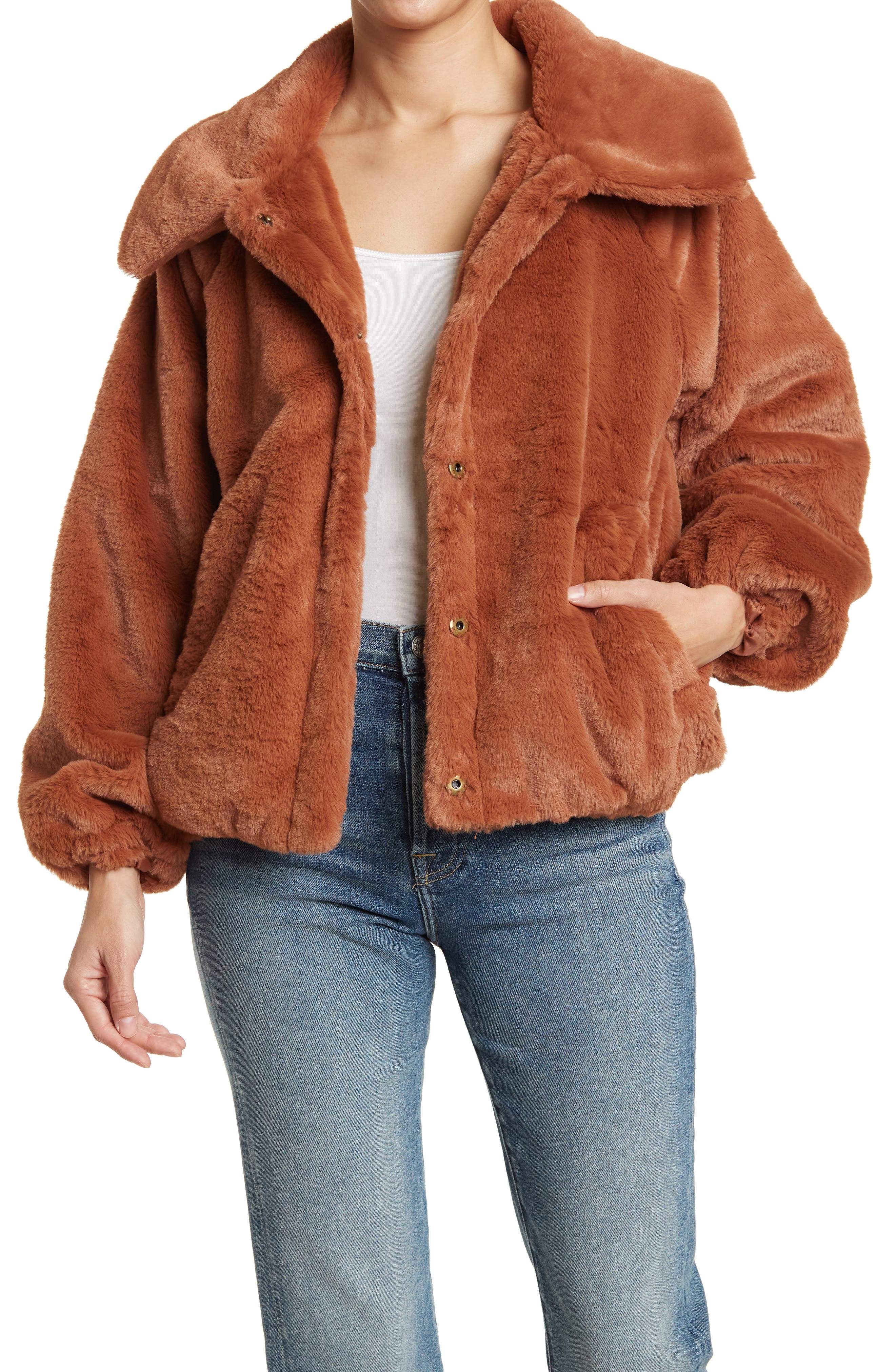 democracy faux fur jacket