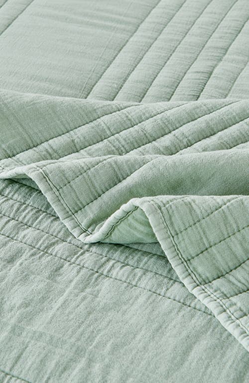 Melange Home Stone Washed Quilt & Sham Set In Canary Green