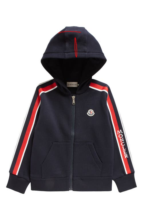 Moncler Kids' Logo Patch Cotton Hoodie in Navy at Nordstrom, Size 8Y
