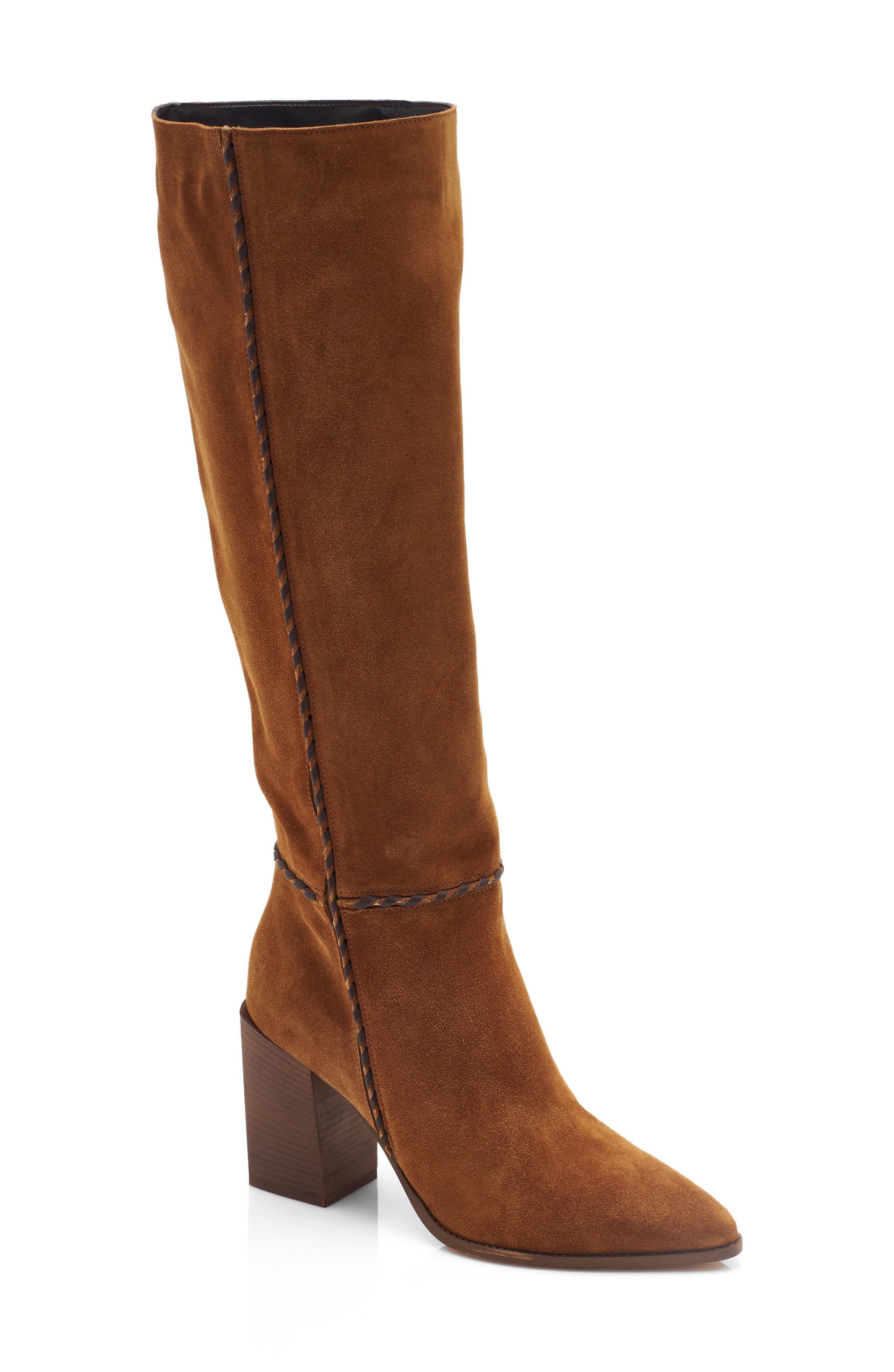 tan suede high boots