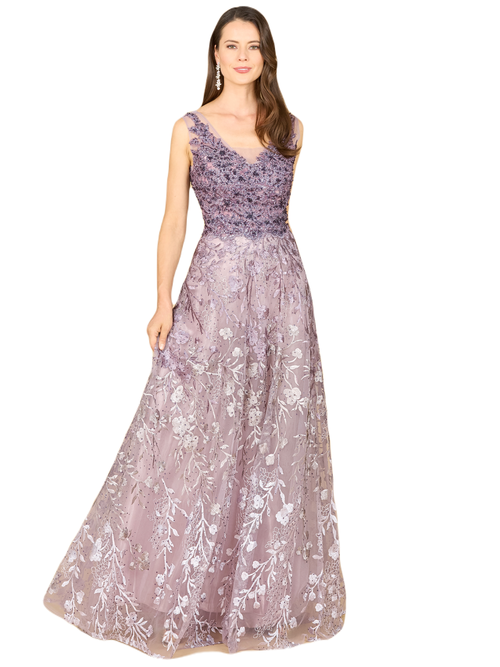 Lara New York Ombre Lace Ballgown In Purple