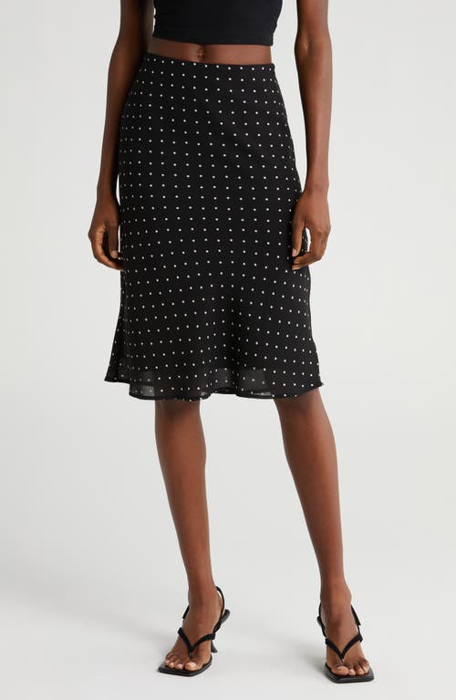 WAYF Anita Polka Dot Skirt in Black Polka-Dot at Nordstrom, Size Medium