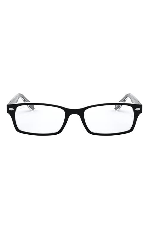 Ray-Ban 54mm Rectangular Optical Glasses in Trans Black at Nordstrom