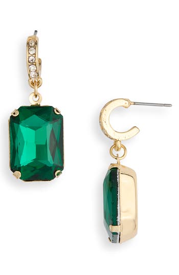 Nordstrom Rack Cz & Crystal Drop Earrings In Green