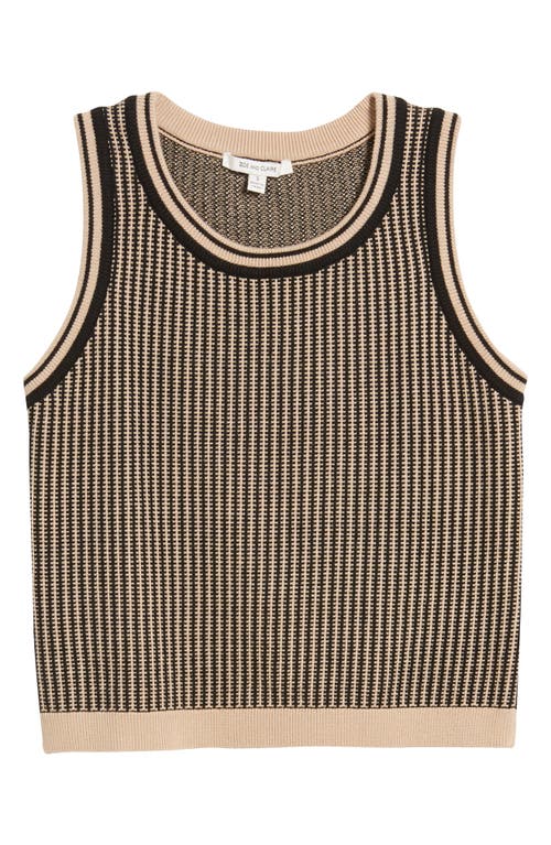 Shop Zoe And Claire Jacquard Stripe Sweater Vest In Taupe/black