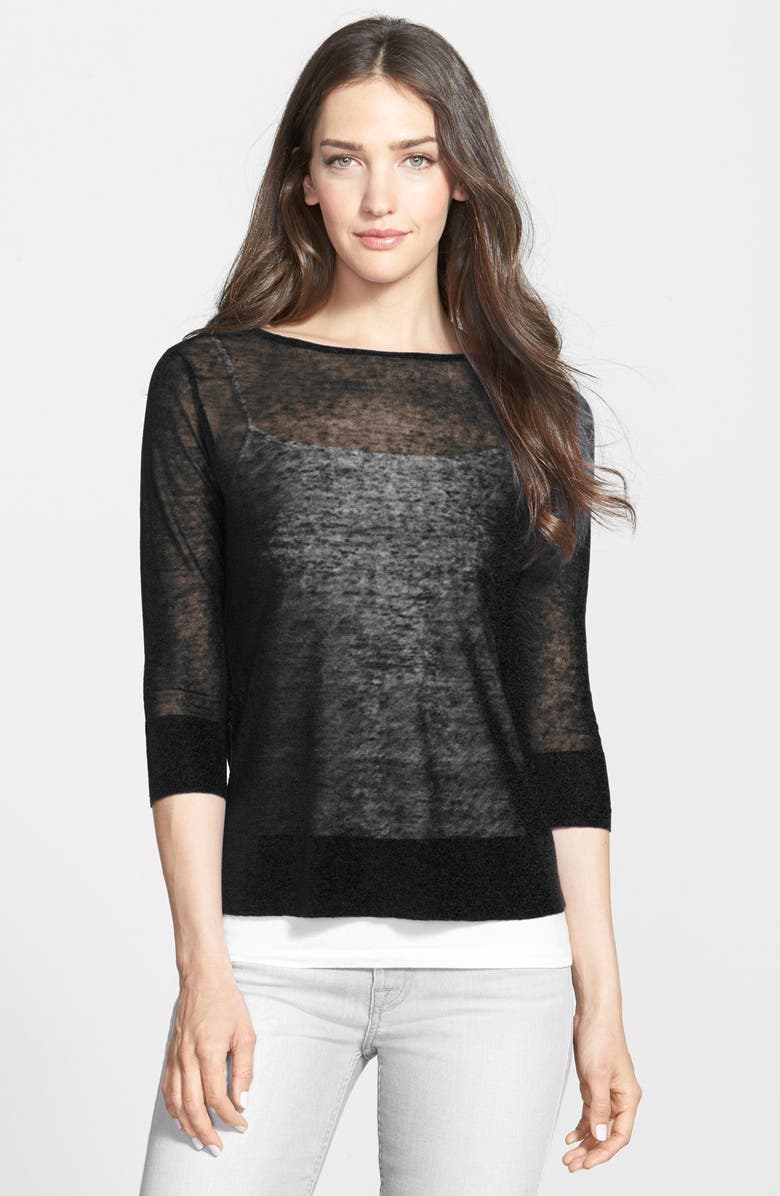 Eileen Fisher Linen Blend Boxy Layering Sweater | Nordstrom