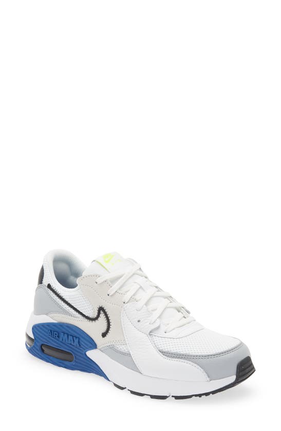 Nike Men's Air Max Excee Casual Sneakers From Finish Line In White/ Black/ Dark Royal Blue