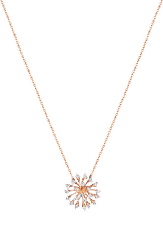 Hueb Luminus Diamond Pendant Necklace In Pink Gold