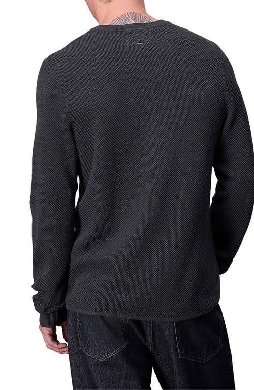 Rag & Bone Dexter Washed Organic Cotton Henley In Dark Grey