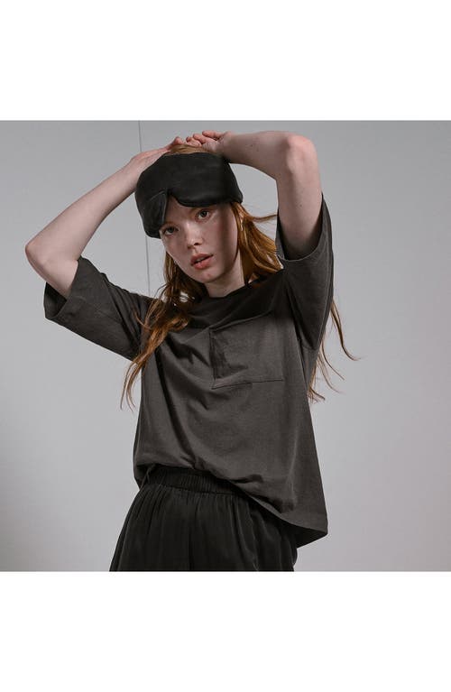 Lunya Washable Silk Weighted Sleep Mask In Immersed Black