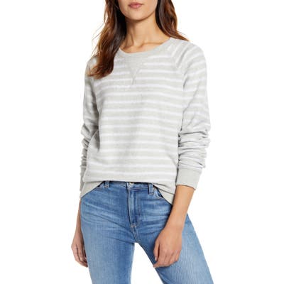 Lucky Brand Brushed Stripe Sweatshirt, Grey
