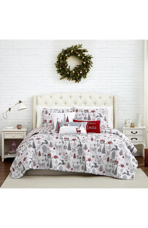 Southshore Fine Linens Holly Jolly Lane Oversized Holiday Quilt Set In Holly Jolly Lane