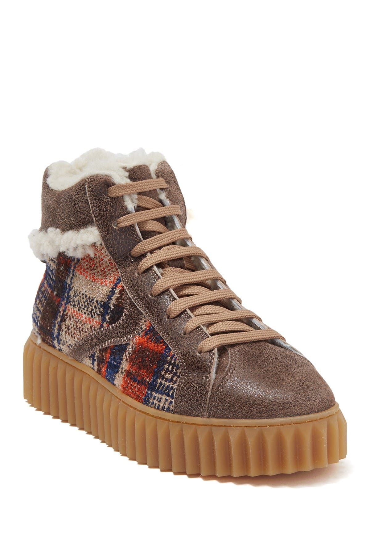 shearling lined high top sneakers