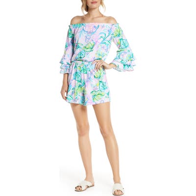 Lilly Pulitzer Calla Off The Shoulder Romper, Purple