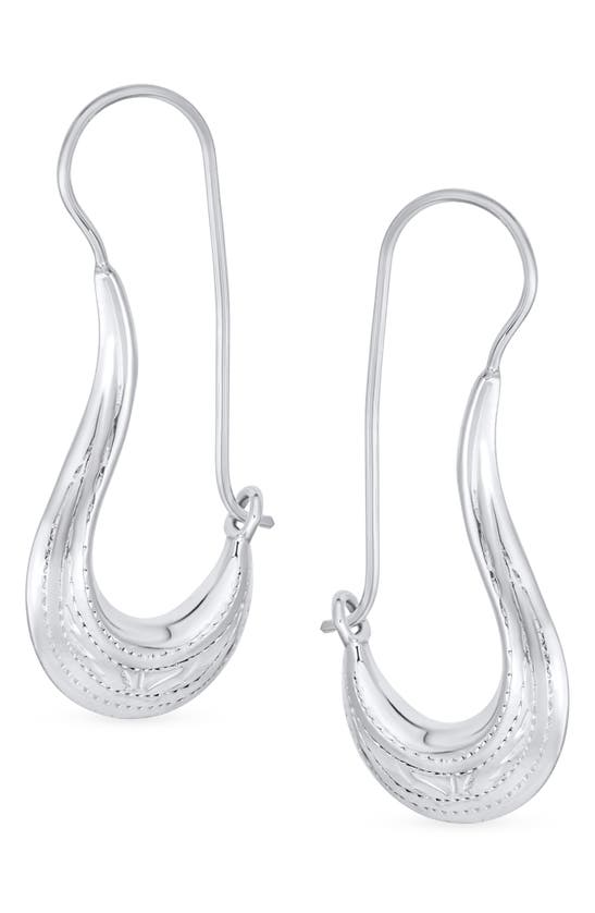 Bling Jewelry Geometric Crescent Drop Earrings In Grey